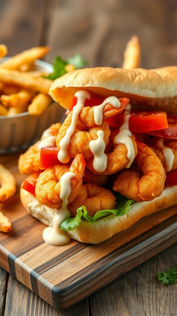 Crispy shrimp po